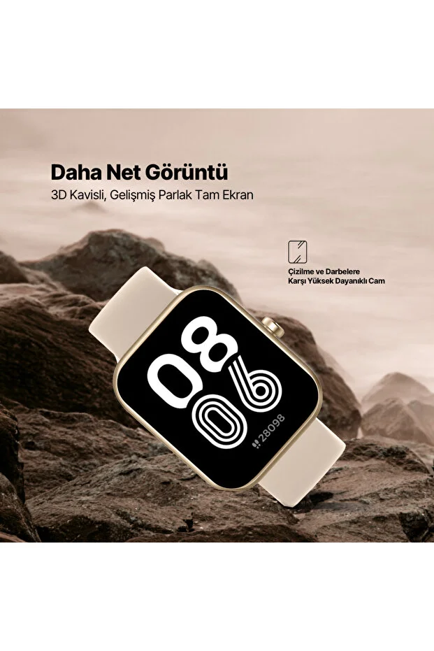 Tempus 47 mm Dikdörtgen Kasa Akıllı Saat Altın